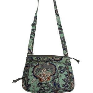 Vera Bradley Crossbody Bag in Green and Gray Floral